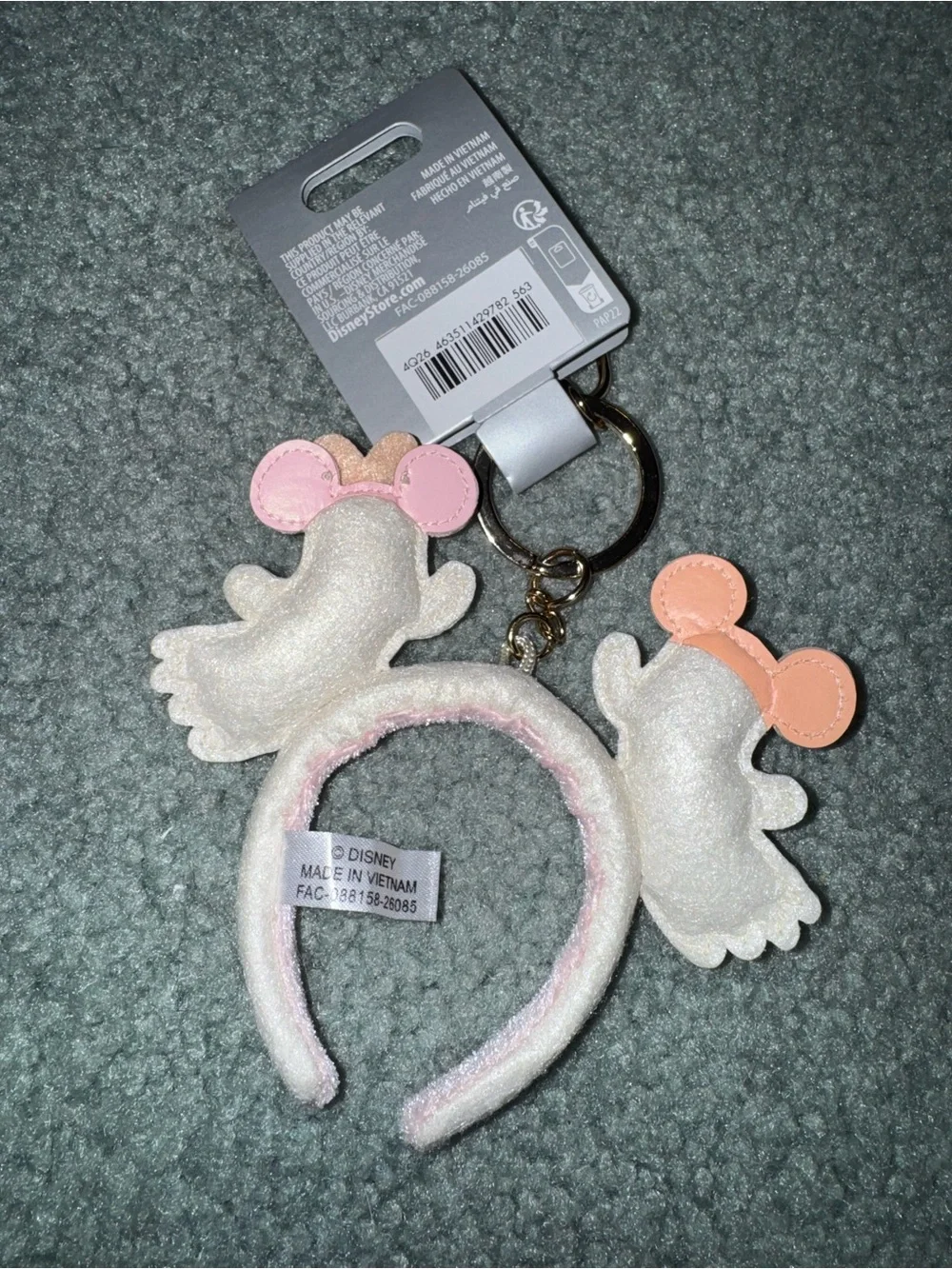 Mickey and Minnie Mouse Cutie Ghost Plush Keychain Bag Charm